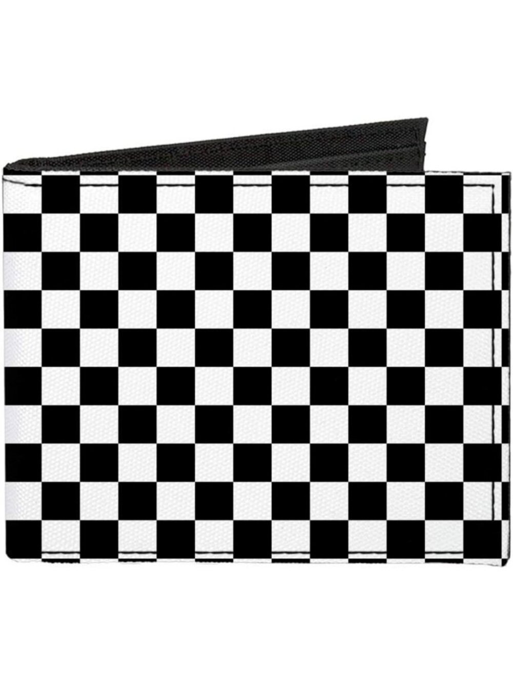 Stylish Black & White Checker Bifold Canvas Wallet | Trendy & Functional
